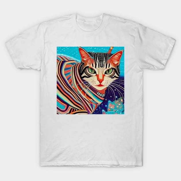 Psychedelic Cat T-Shirt by Mihadom